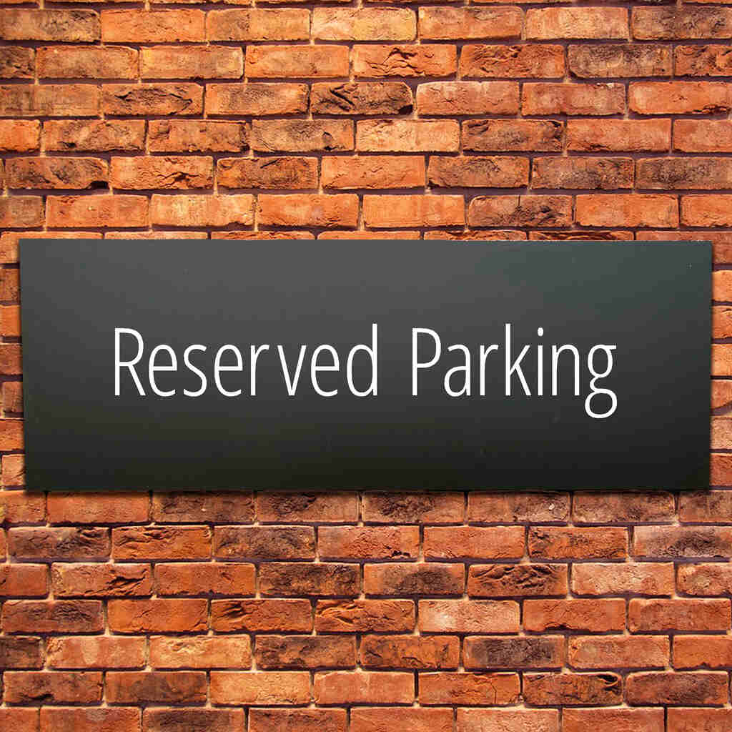 Reserved Parking Sign Midnight Black Landscape - The Sign Shed