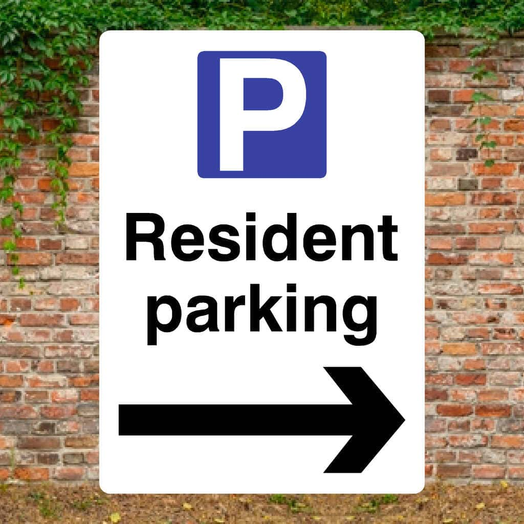 Resident Parking Right Arrow P Sign - The Sign Shed