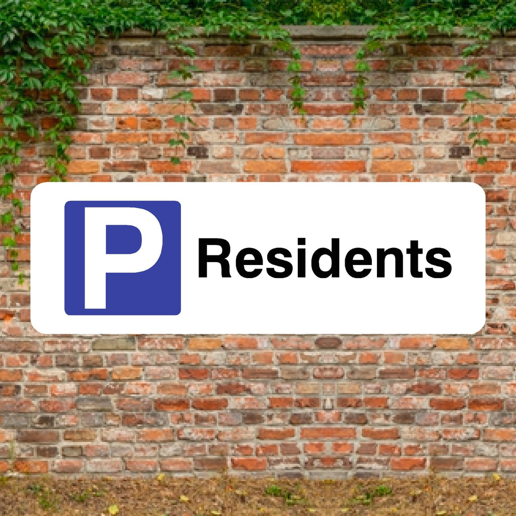 Residents Parking P Landscape Sign - The Sign Shed