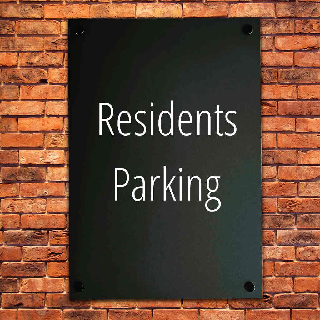 Residents Parking Sign Midnight Black - The Sign Shed