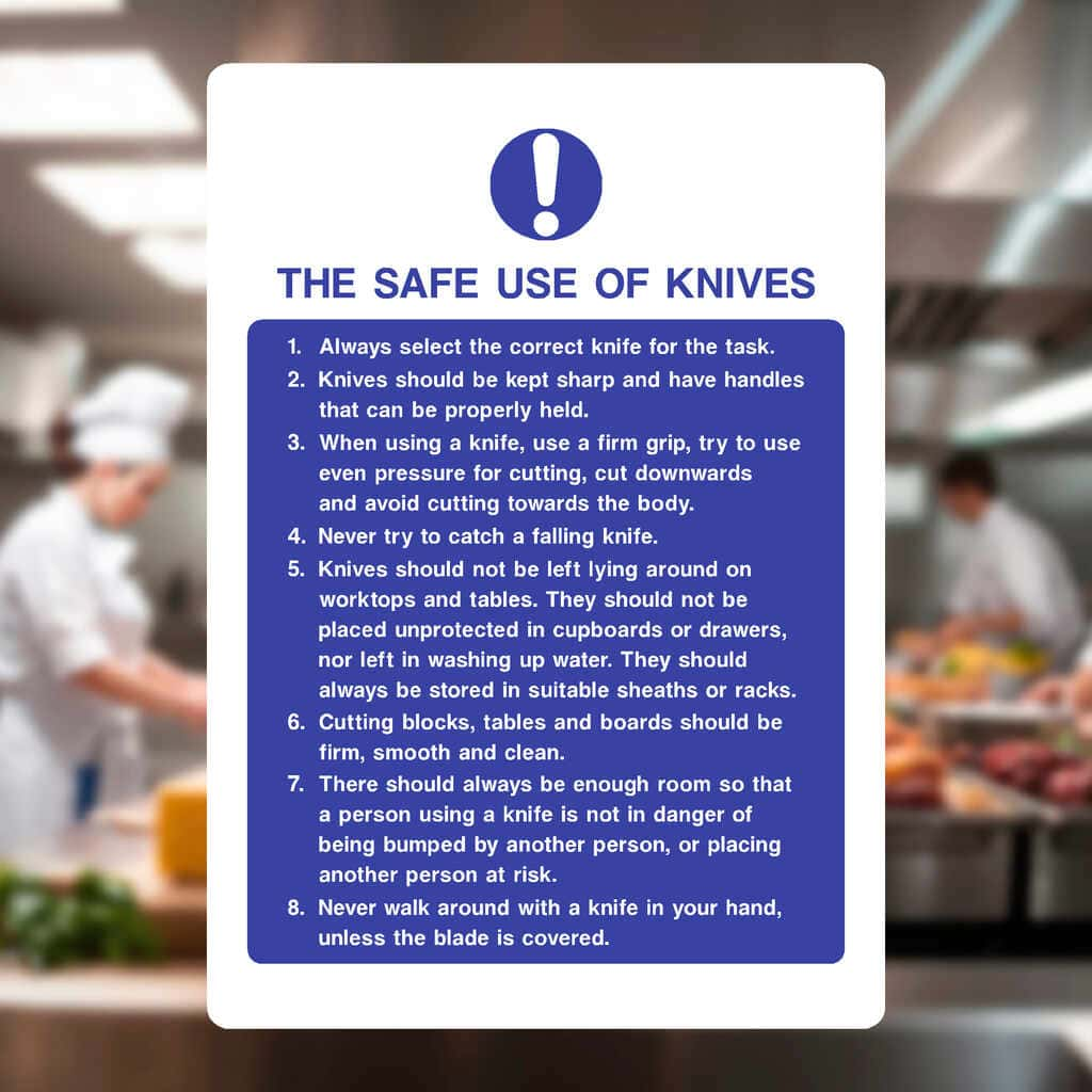 Safe Use Of Knives Sign - The Sign Shed