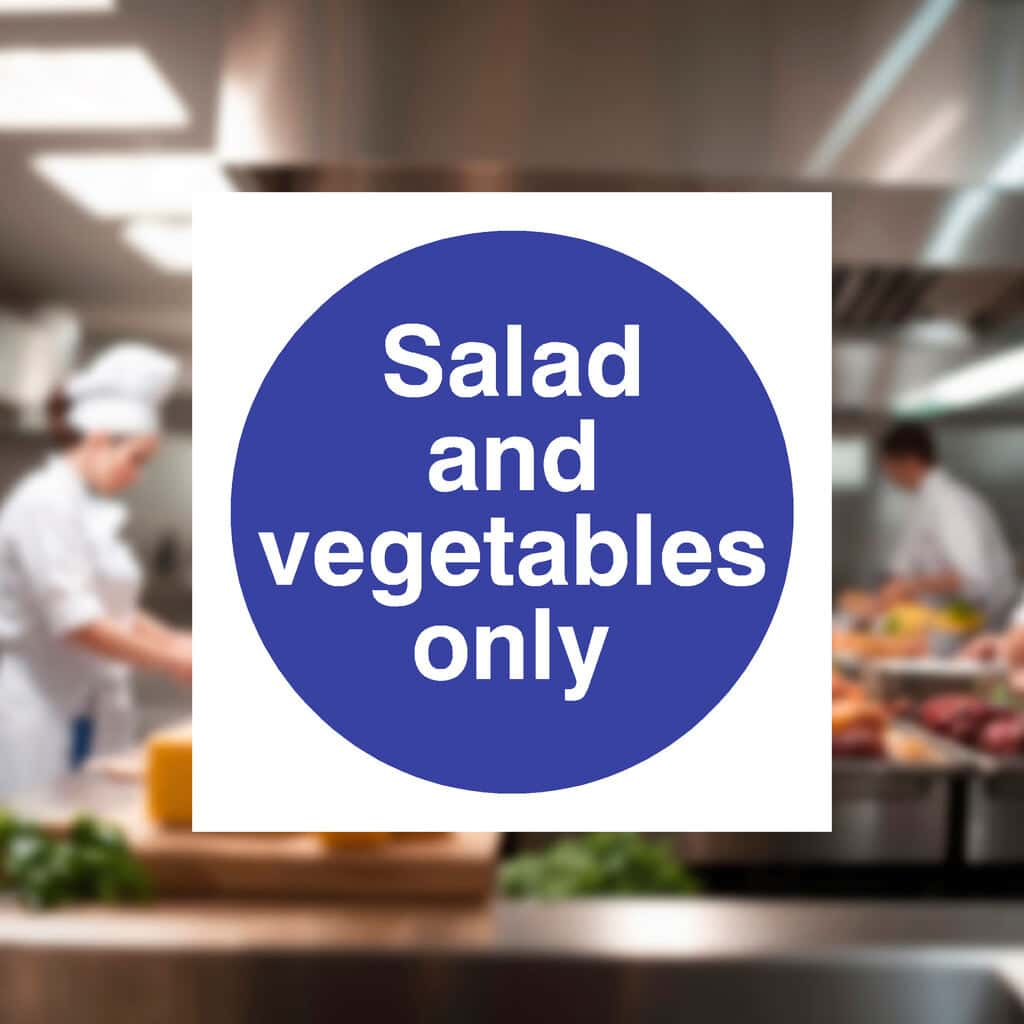 Salad And Vegetables Only Sign - The Sign Shed