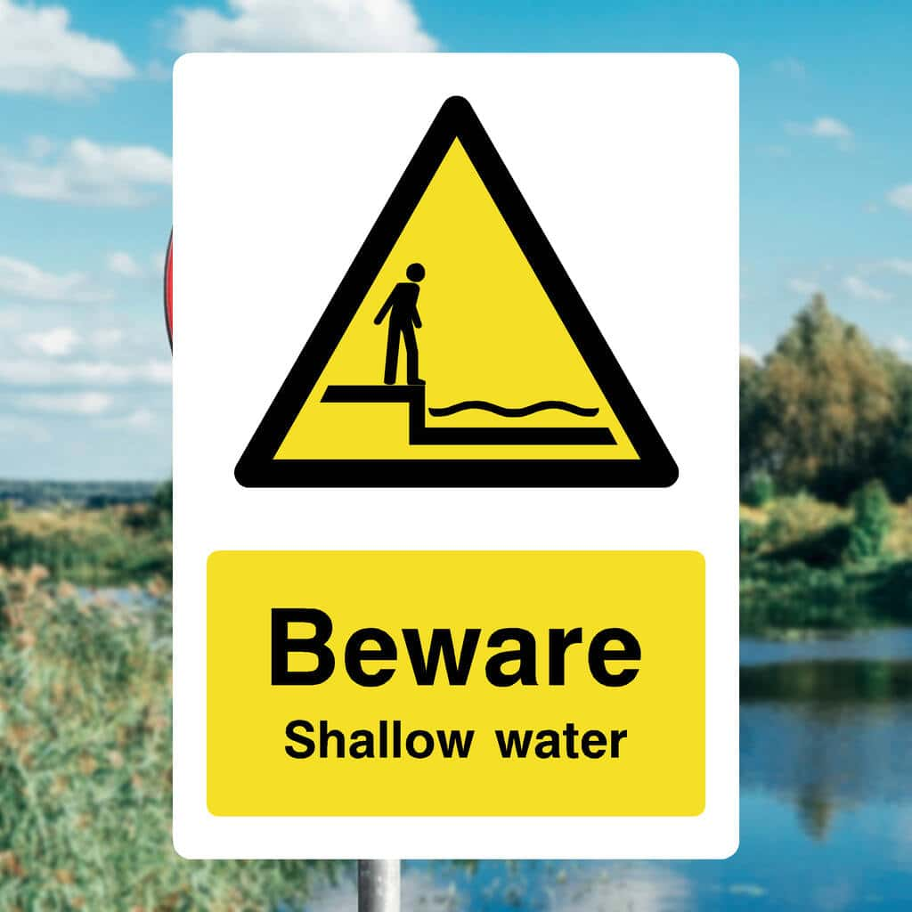 Shallow Water Sign - The Sign Shed