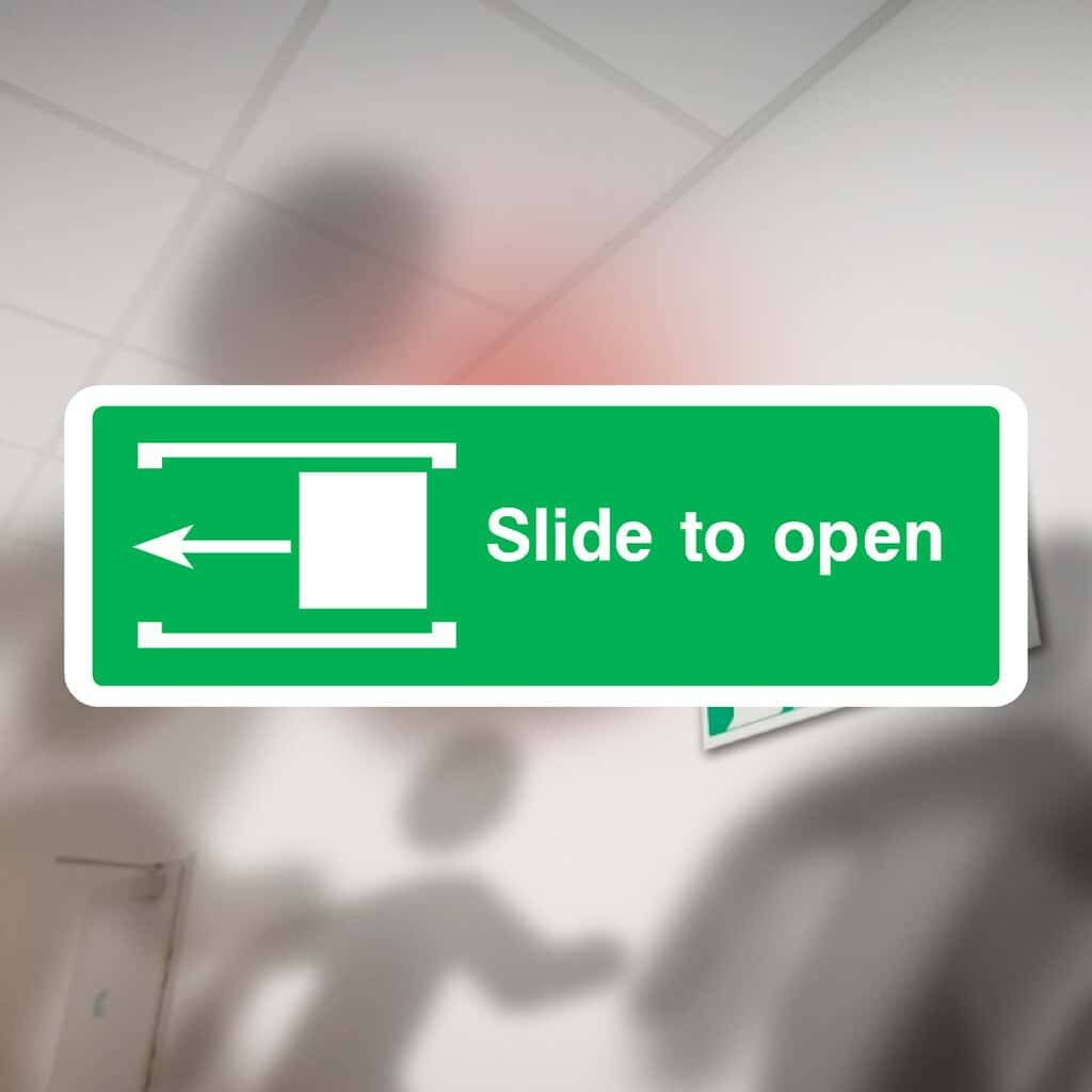 Slide To Open Left Sign - The Sign Shed