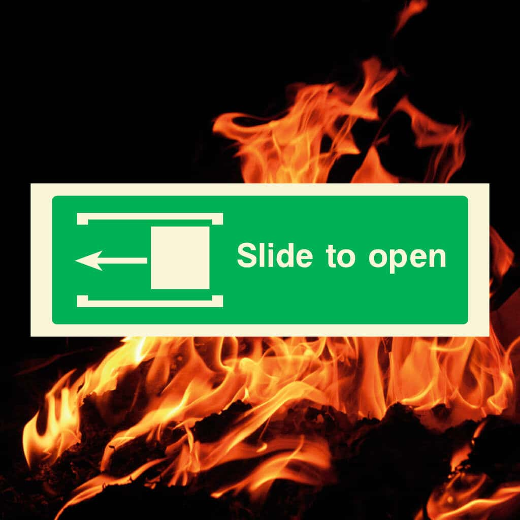 Slide To Open Left Sign - The Sign Shed