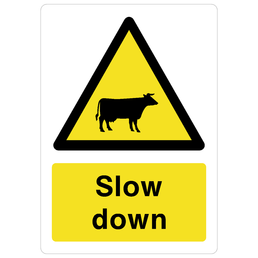 Slow Down Cattle Sign - The Sign Shed