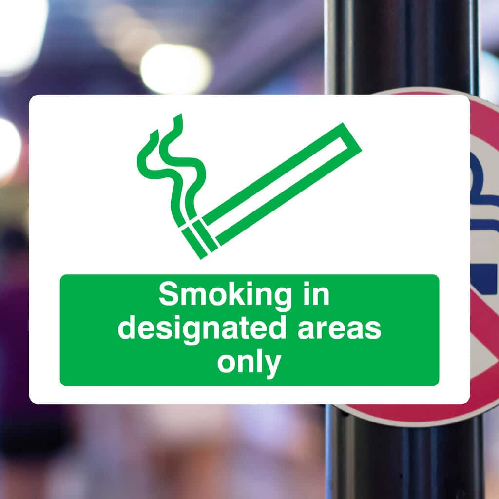 Smoking In Designated Areas Only Sign - The Sign Shed