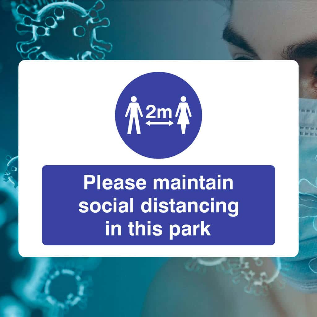 Social Distancing In Park 2 Metre Sign - The Sign Shed