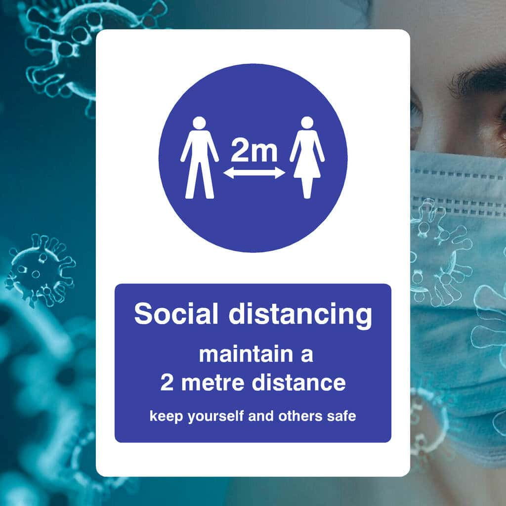 Social Distancing Maintain 2 Metre Distance Sign Portrait Version - The Sign Shed