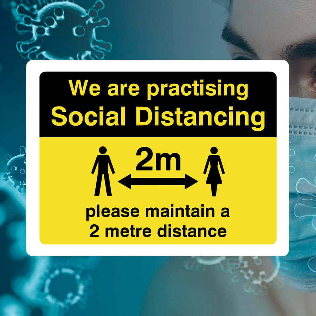 Social Distancing Maintain 2m Distance Sign - The Sign Shed