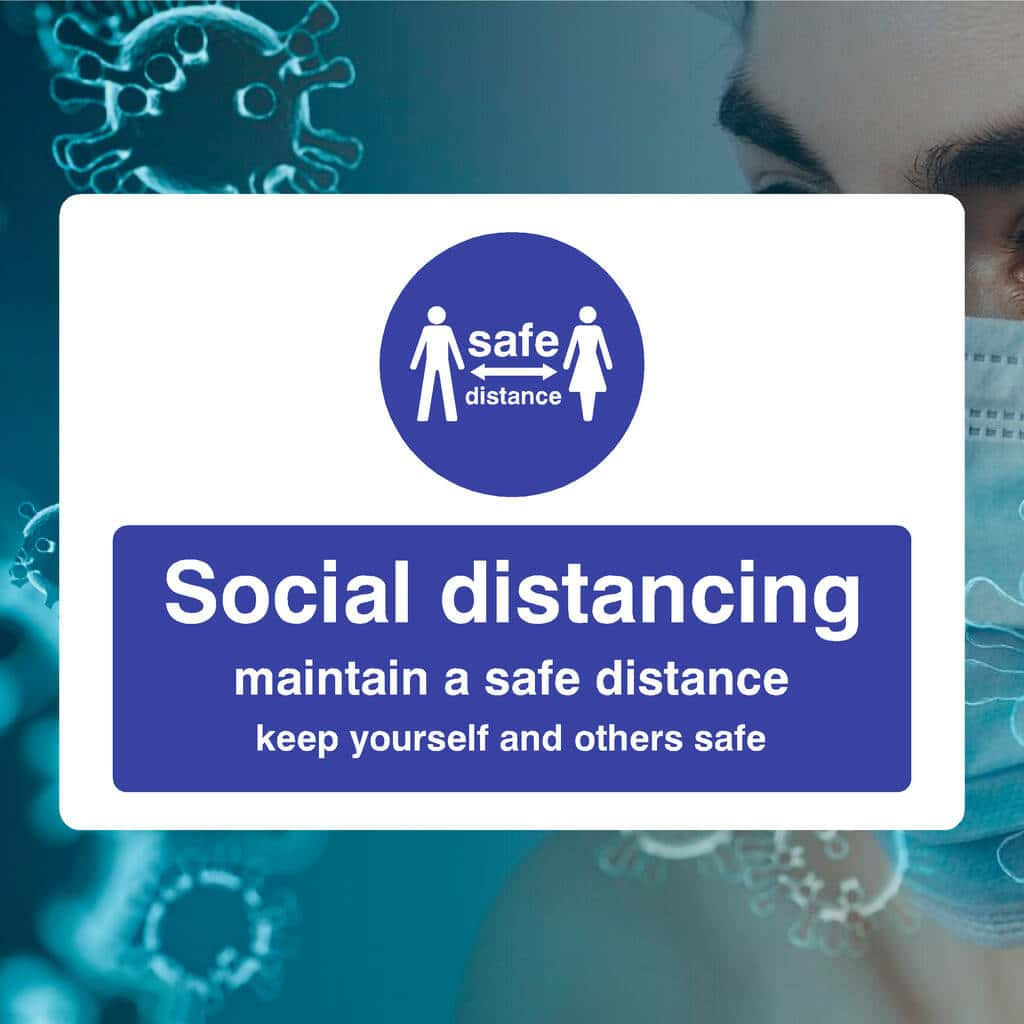 Social Distancing Maintain A Safe Distance Sign Landscape Version - The Sign Shed