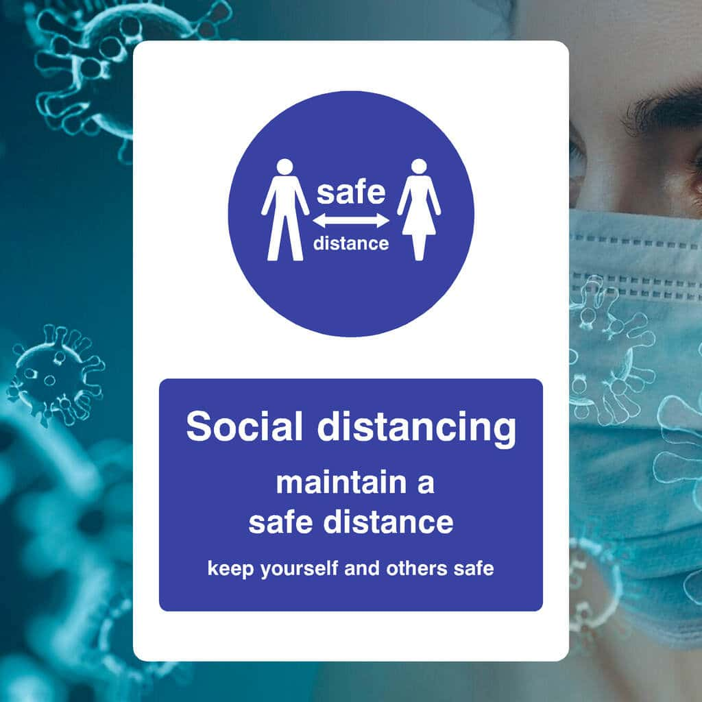 Social Distancing Maintain A Safe Distance Sign Portrait Version - The Sign Shed