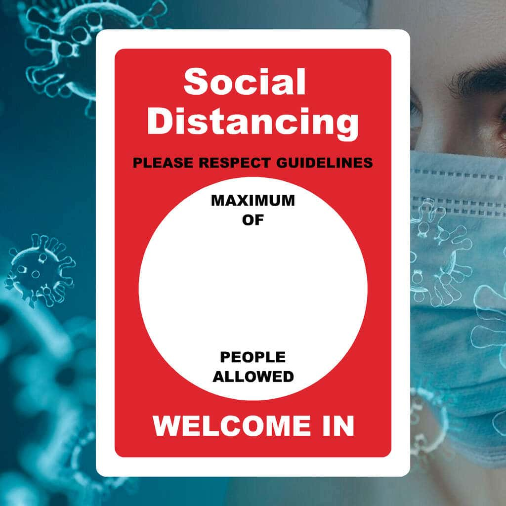 Social Distancing Maximum People Allowed Sign - The Sign Shed