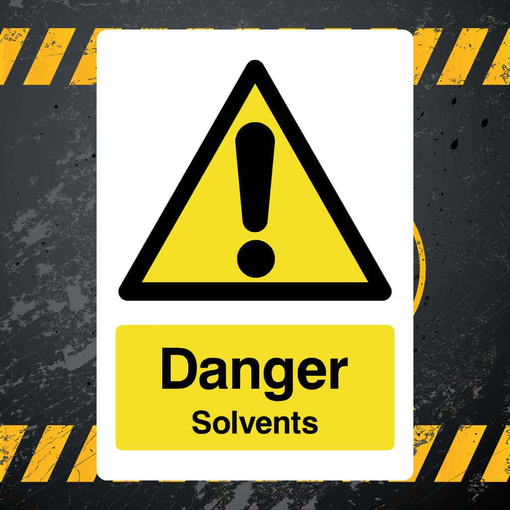 Solvents Warning Sign - The Sign Shed