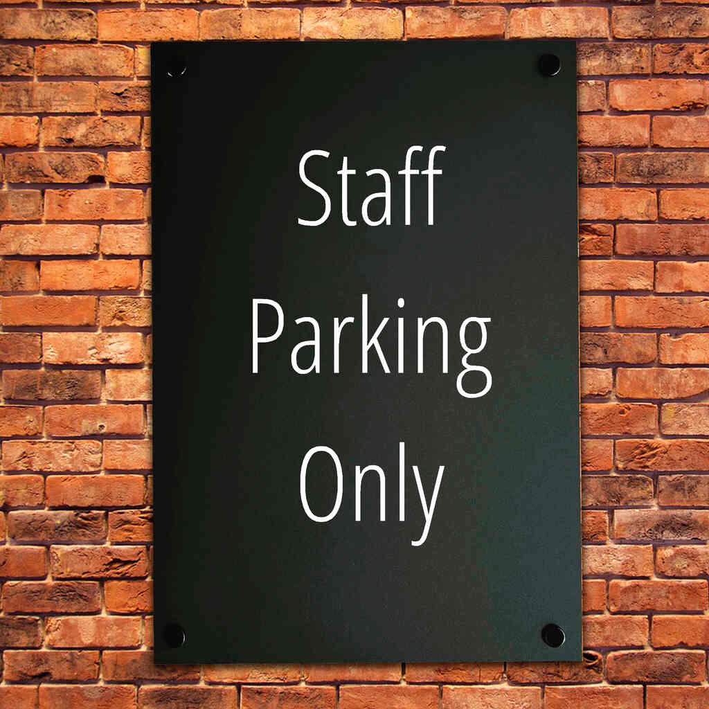 Staff Parking Only Sign Midnight Black - The Sign Shed