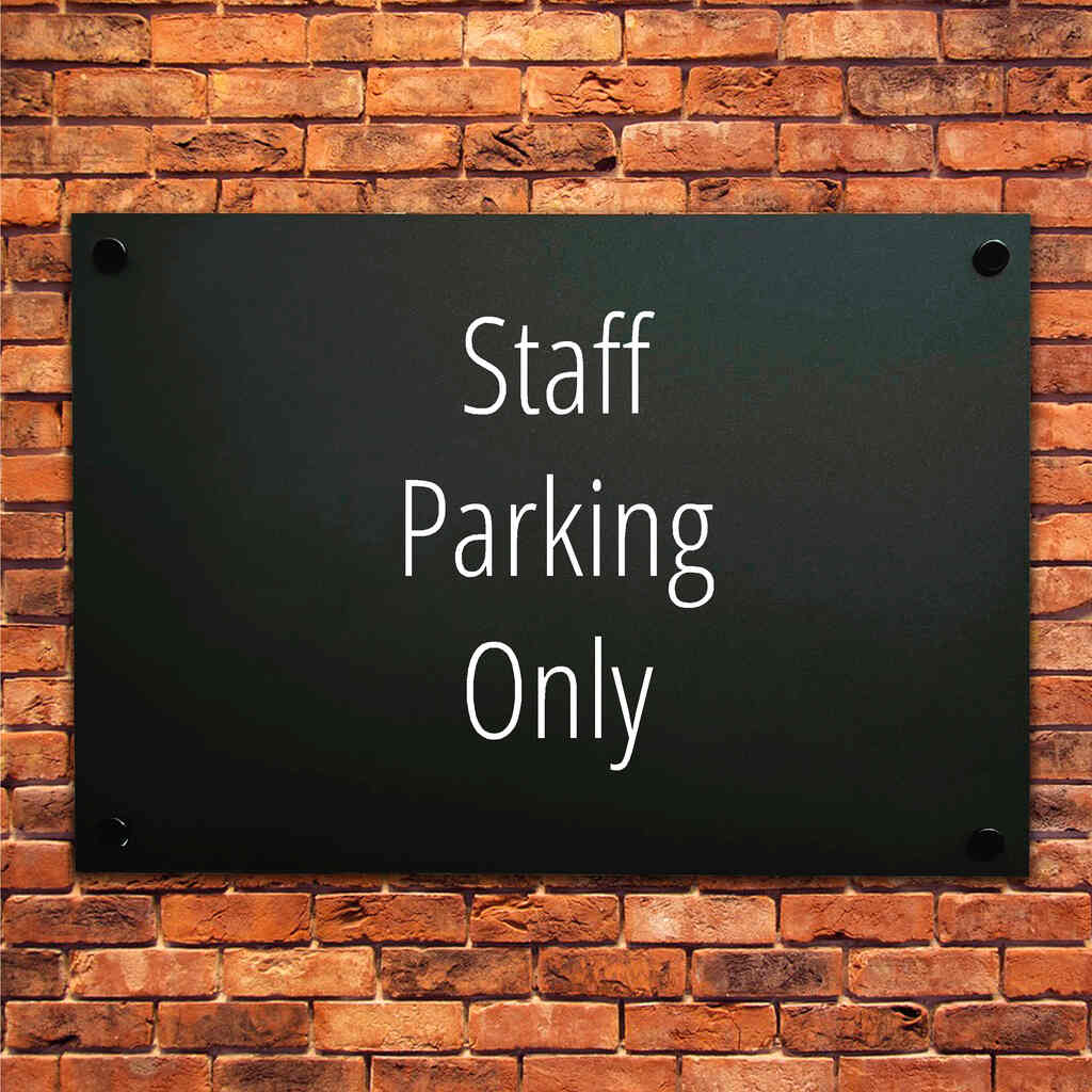 Staff Parking Only Sign Midnight Black Landscape - The Sign Shed