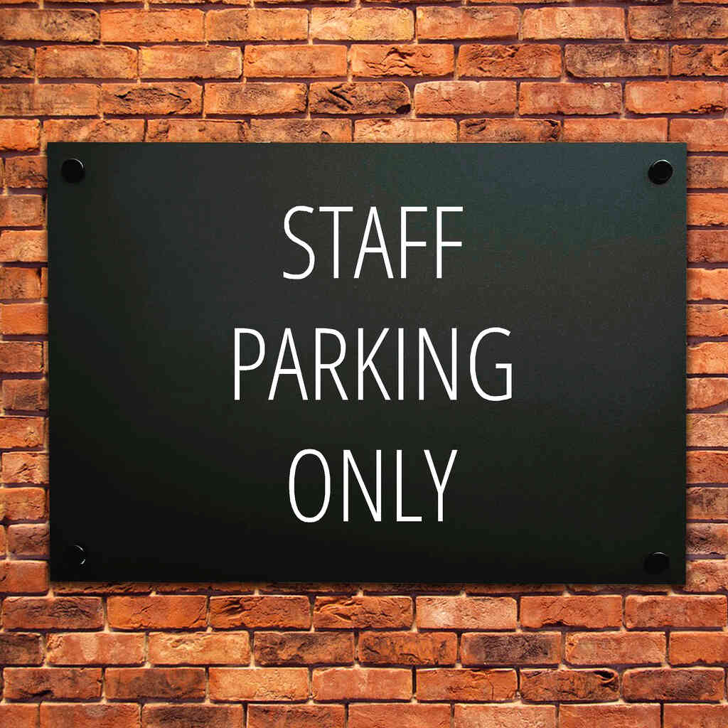 Staff Parking Only Sign Midnight Black Landscape - The Sign Shed