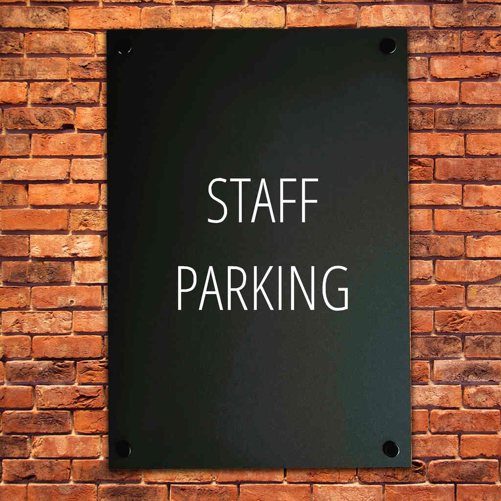 Staff Parking Sign Midnight Black - The Sign Shed