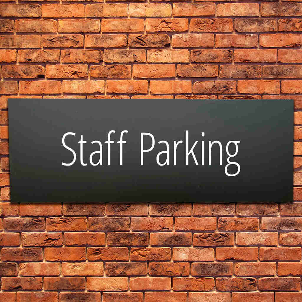 Staff Parking Sign Midnight Black Landscape - The Sign Shed