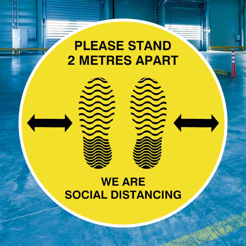 Stand 2 Metres Apart Floor Sticker - The Sign Shed