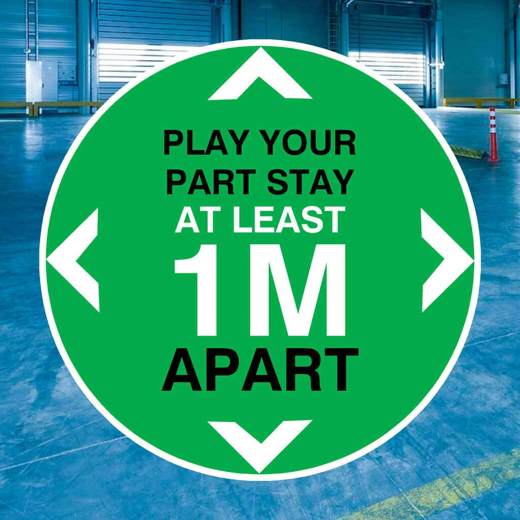 Stay 1 Metre Apart Distancing Floor Sticker - The Sign Shed