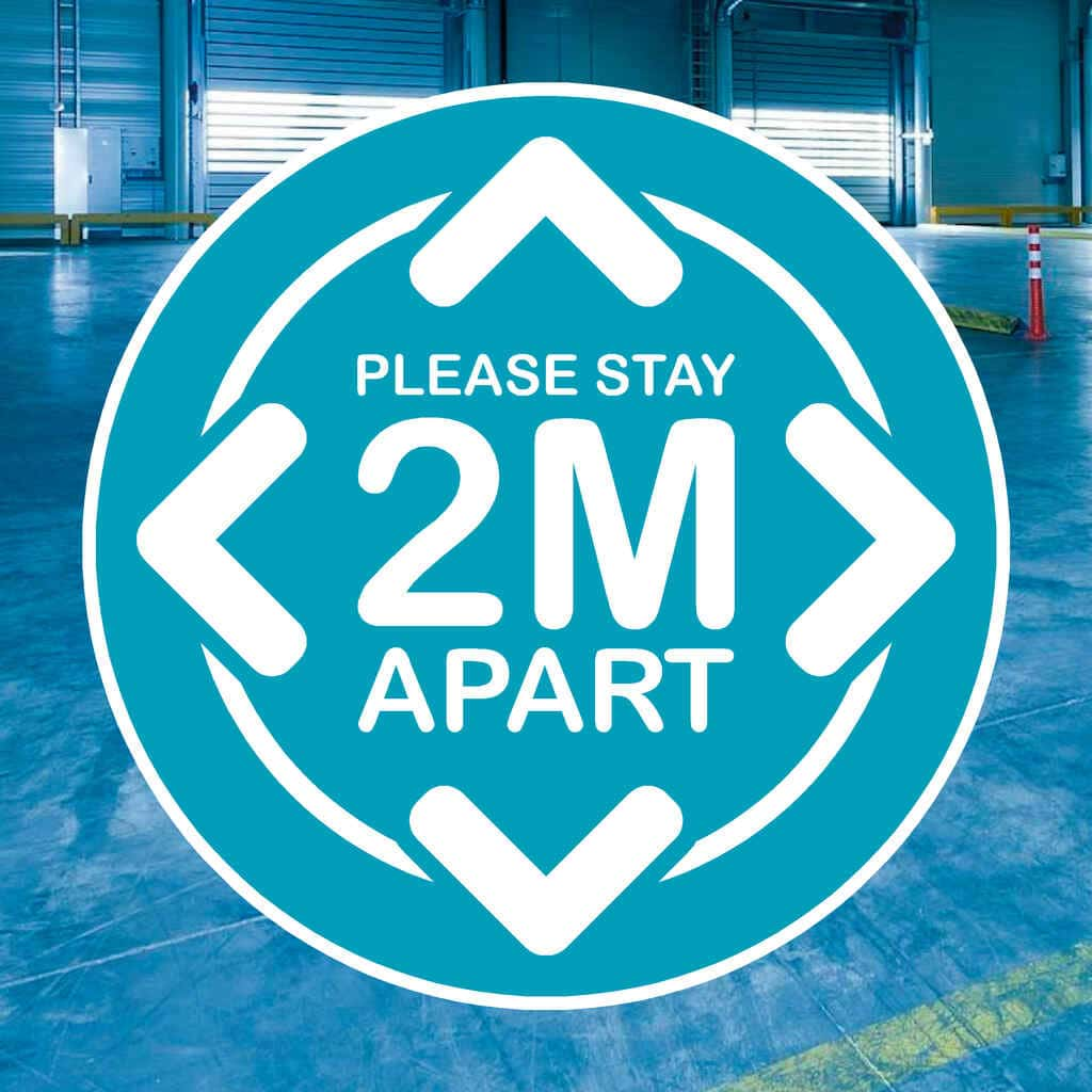 Stay 2 Metres Apart Social Distancing Floor Sticker - The Sign Shed