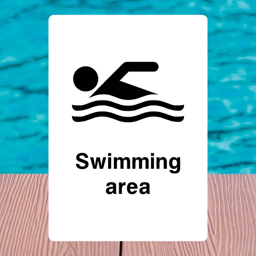 Swimming Area Sign - The Sign Shed