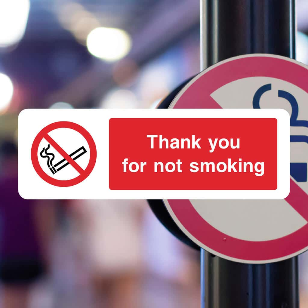 Thank You For Not Smoking Sign - The Sign Shed