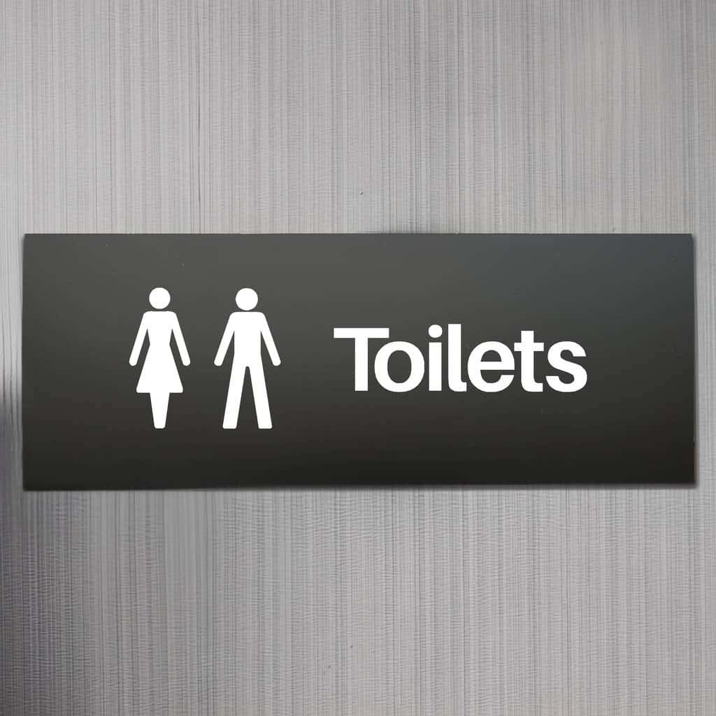 Toilet Sign Midnight Black Landscape - The Sign Shed