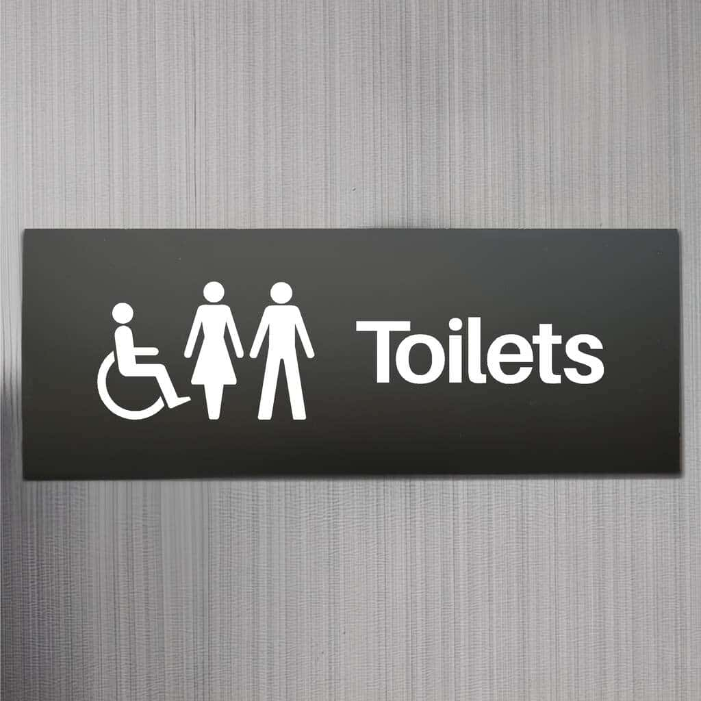 Toilets Unisex Disabled Sign Midnight Black Landscape - The Sign Shed