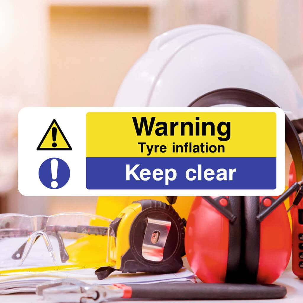 Tyre Inflation Keep Clear Sign - The Sign Shed