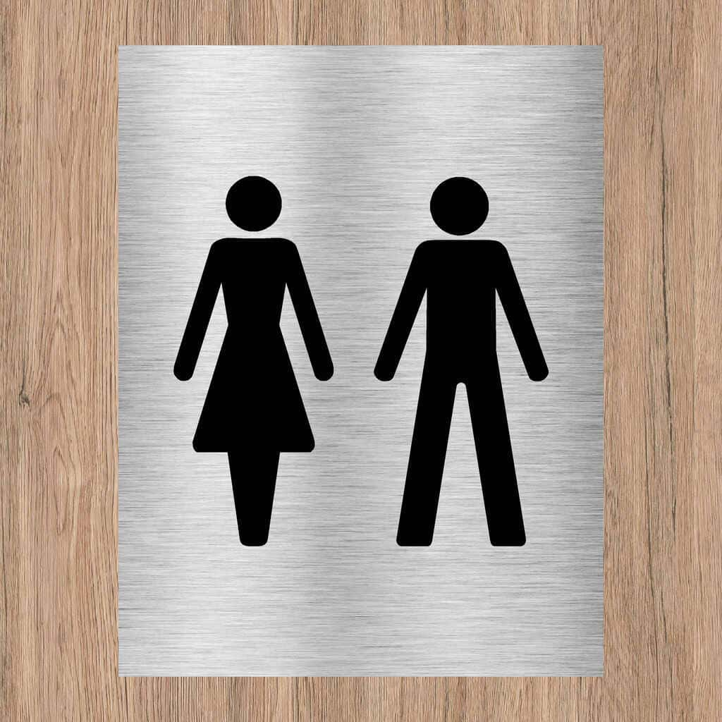 Unisex Toilets Sign Brushed Silver - The Sign Shed