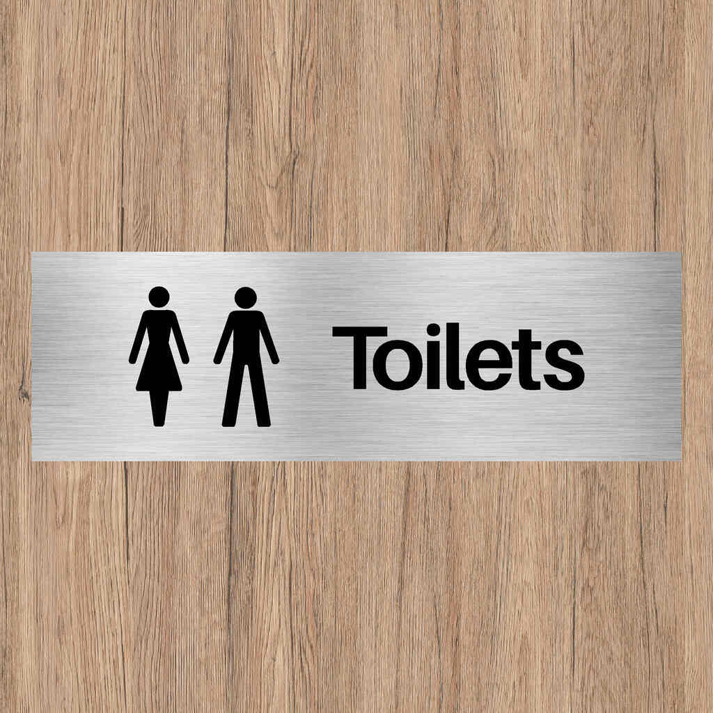 Unisex Toilets Sign in Brushed Silver - The Sign Shed