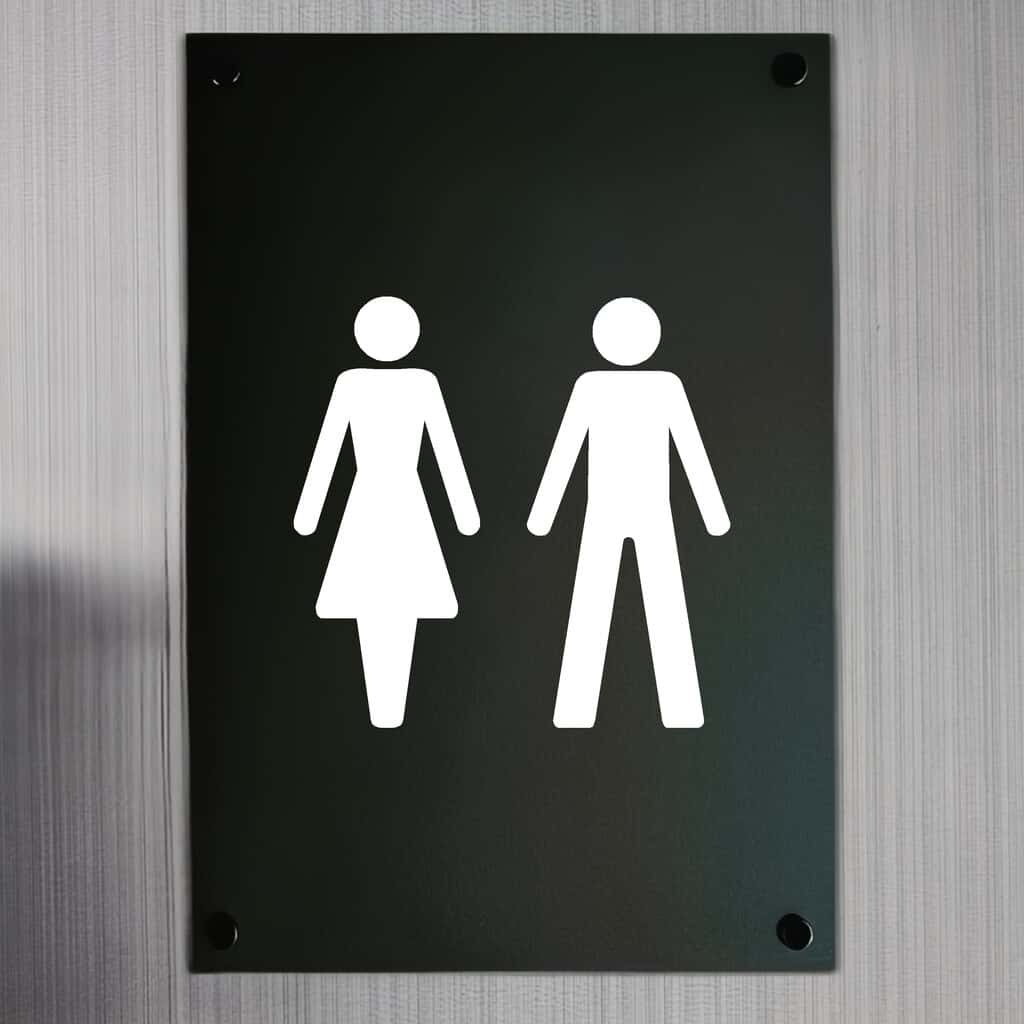 Unisex Toilets Sign Midnight Black Portrait - The Sign Shed