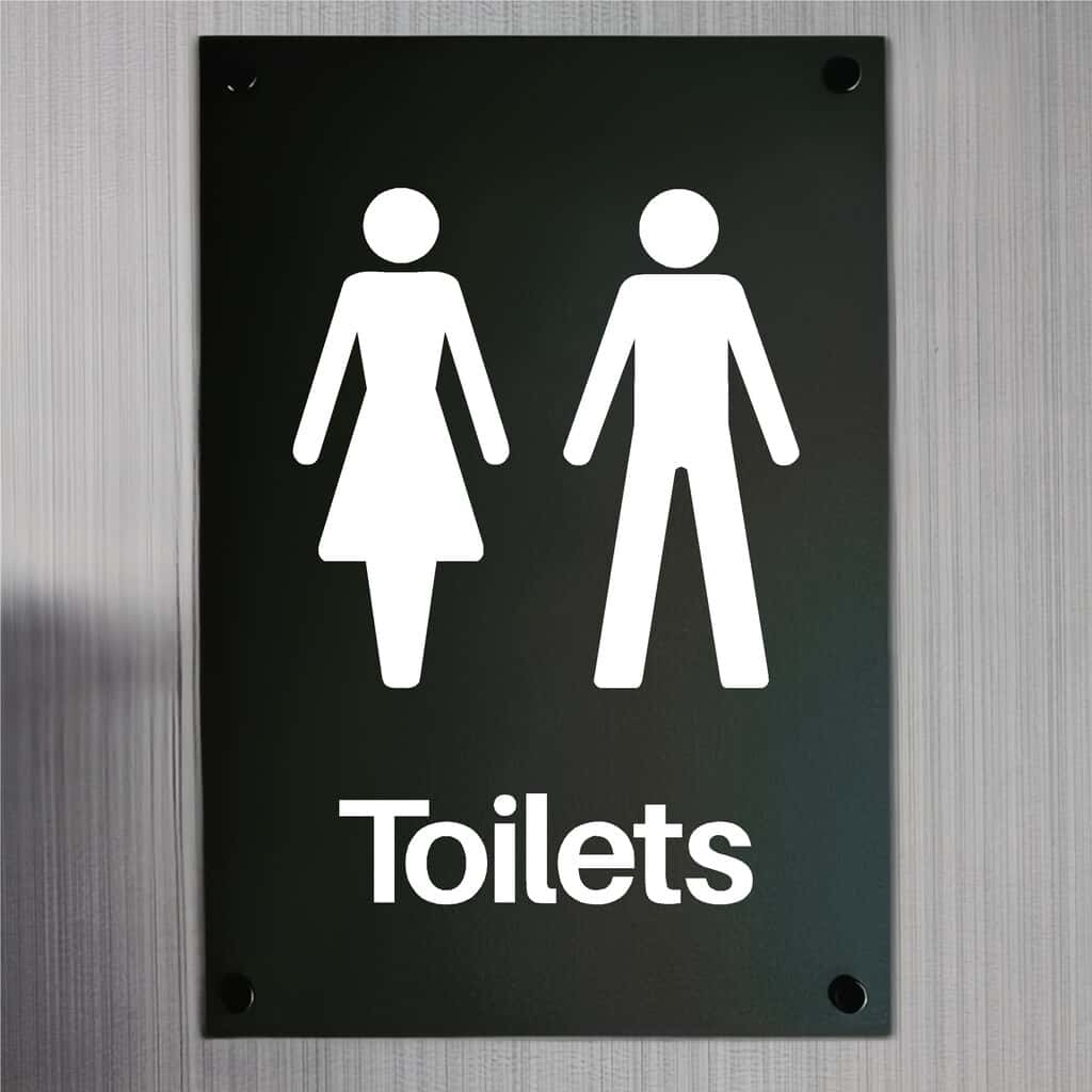 Unisex Toilets Sign Midnight Black Portrait - The Sign Shed