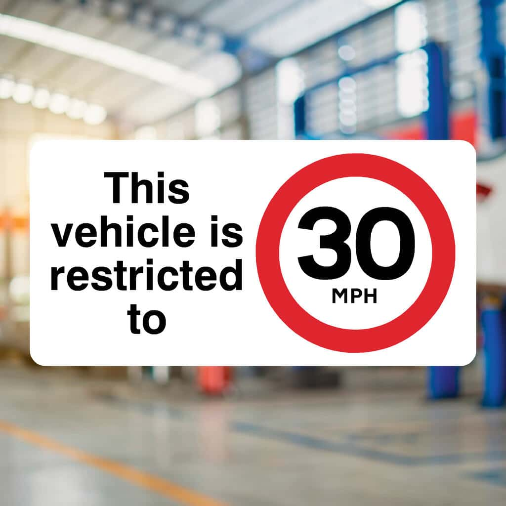 Vehicle Is Restricted To 30 MPH Sign - The Sign Shed