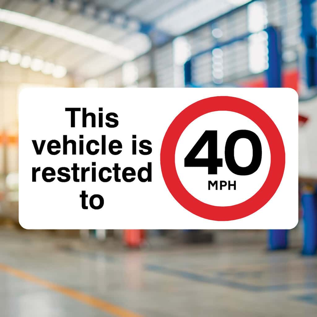 Vehicle Is Restricted To 40 MPH Sign - The Sign Shed