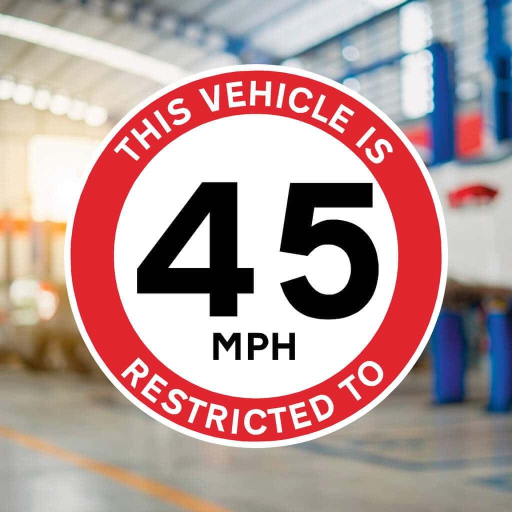 Vehicle Restricted Speed 45 MPH Sign - The Sign Shed