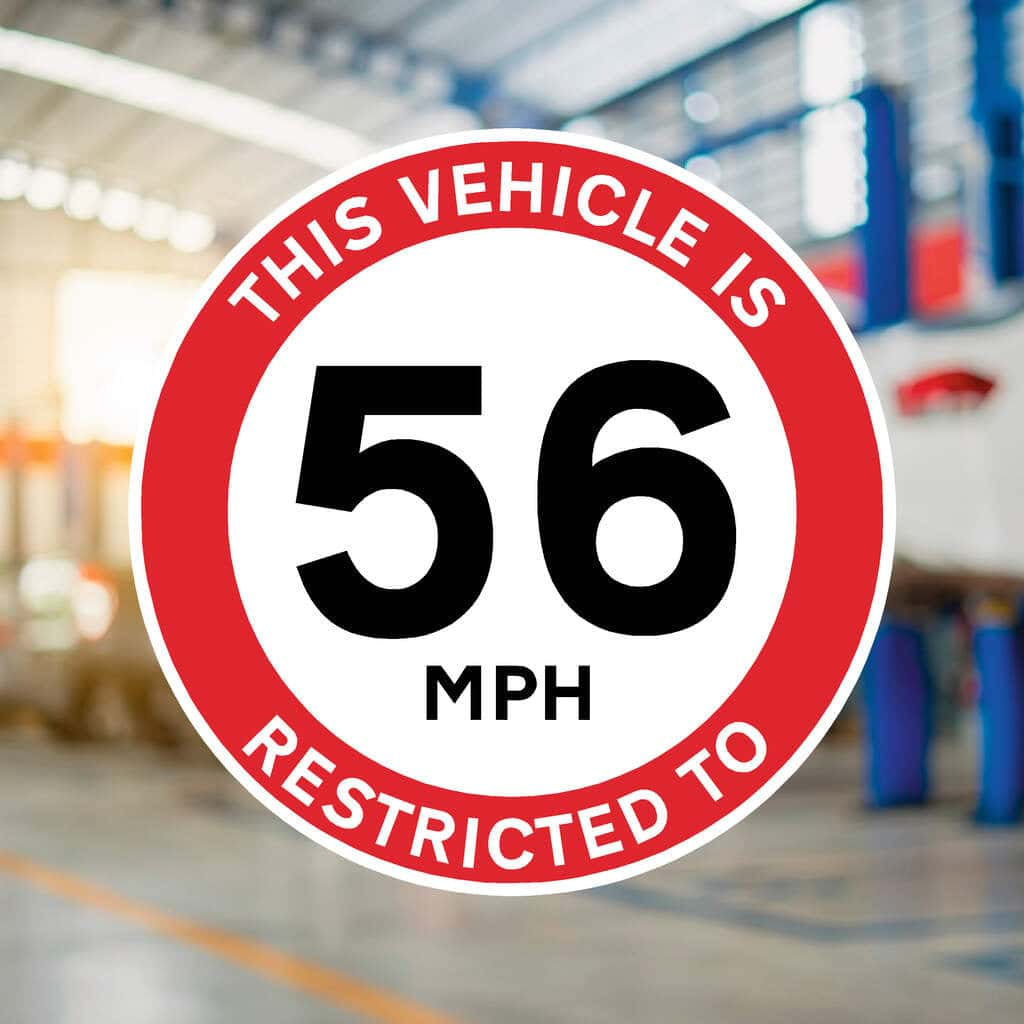 Vehicle Restricted Speed 56 MPH Sign - The Sign Shed