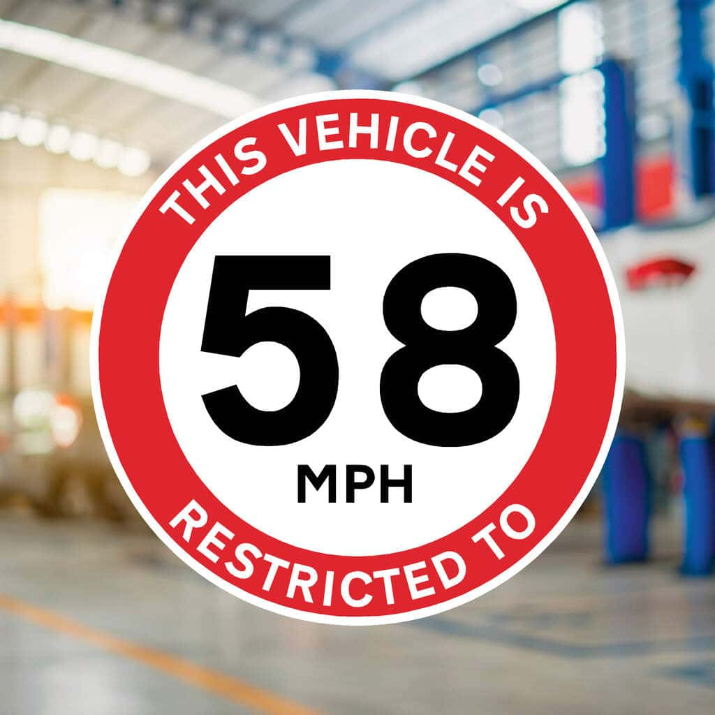 Vehicle Restricted Speed 58 MPH Sign - The Sign Shed