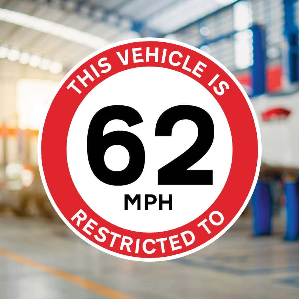 Vehicle Restricted Speed 62 MPH Sign - The Sign Shed