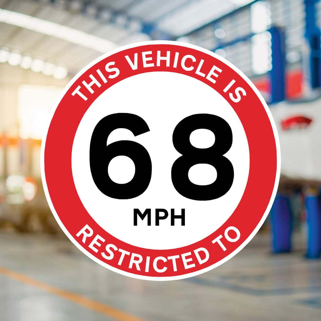 Vehicle Restricted Speed 68 MPH Sign - The Sign Shed