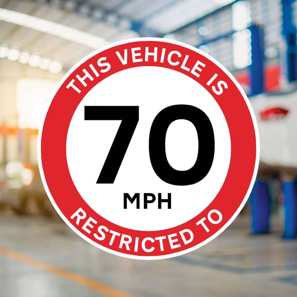 Vehicle Restricted Speed 70 MPH Sign - The Sign Shed