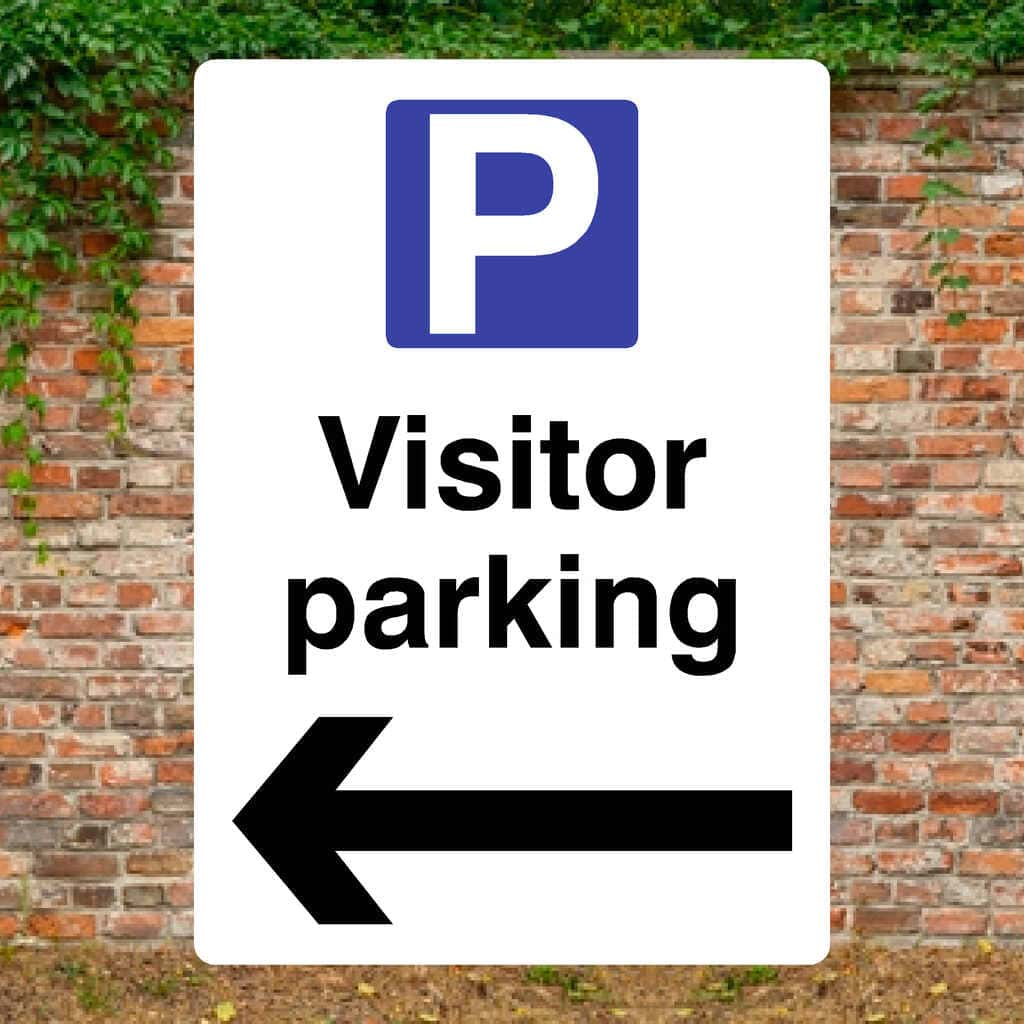 Visitor Parking Left Arrow P Sign - The Sign Shed