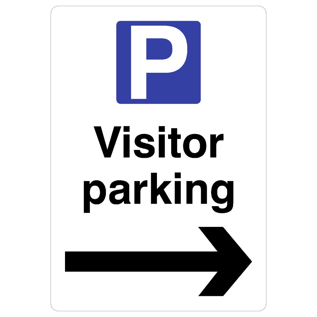 Visitor Parking Right Arrow P Sign - The Sign Shed