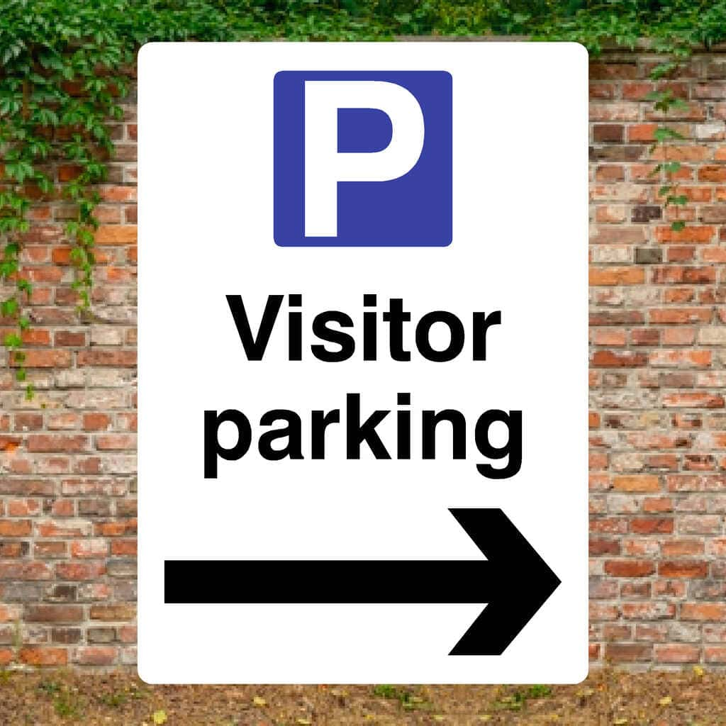 Visitor Parking Right Arrow P Sign - The Sign Shed