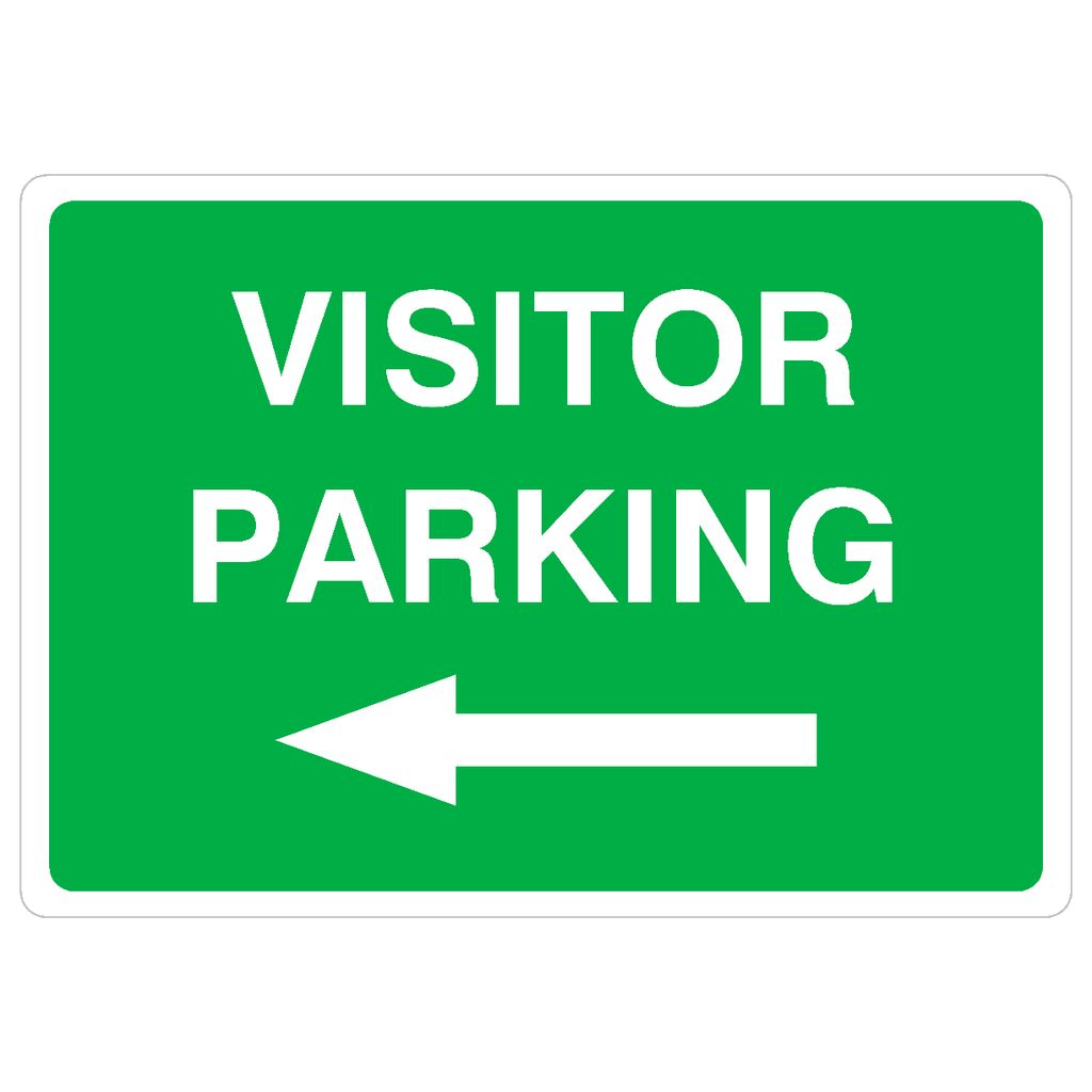 Visitor Parking Sign Left Arrow - The Sign Shed