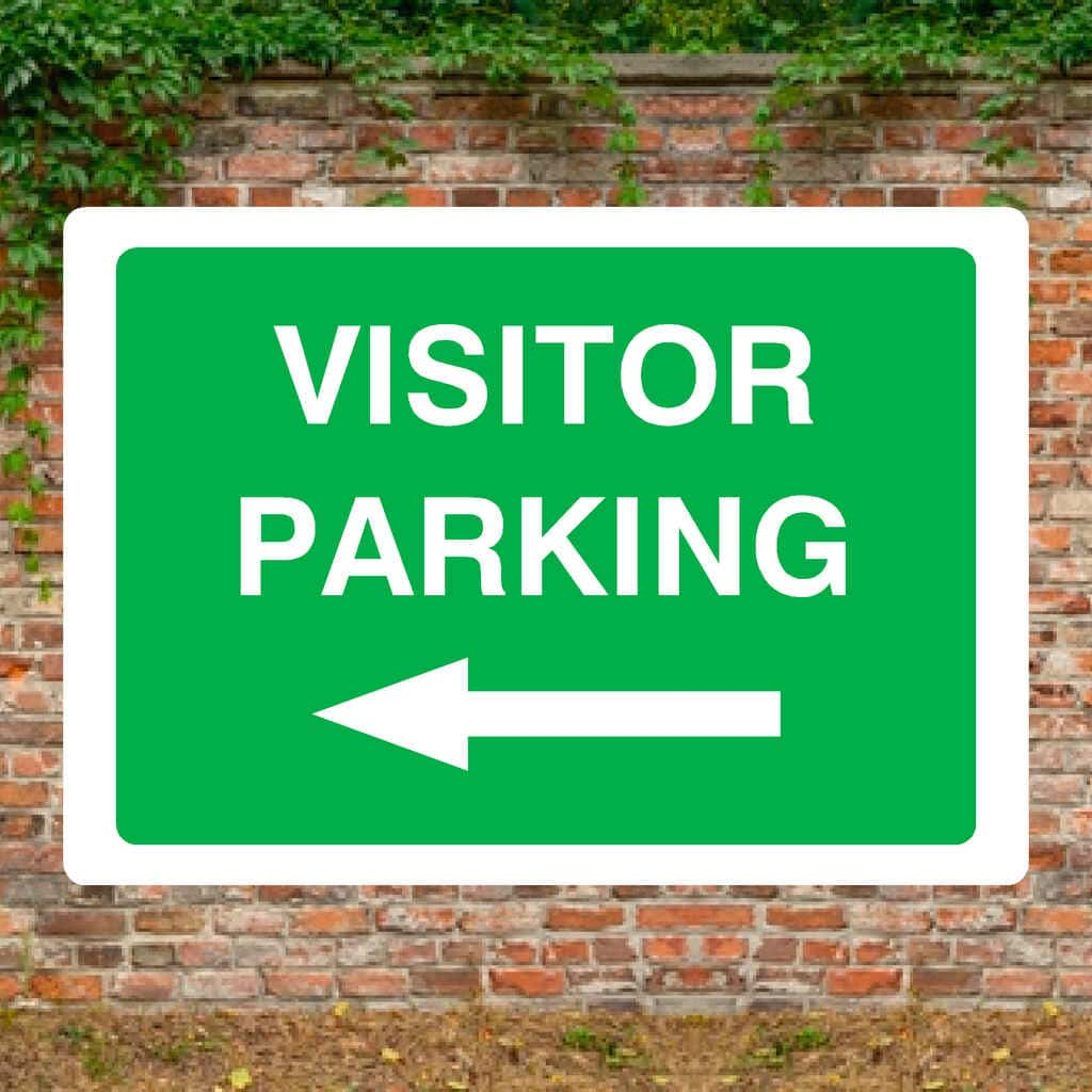 Visitor Parking Sign Left Arrow - The Sign Shed