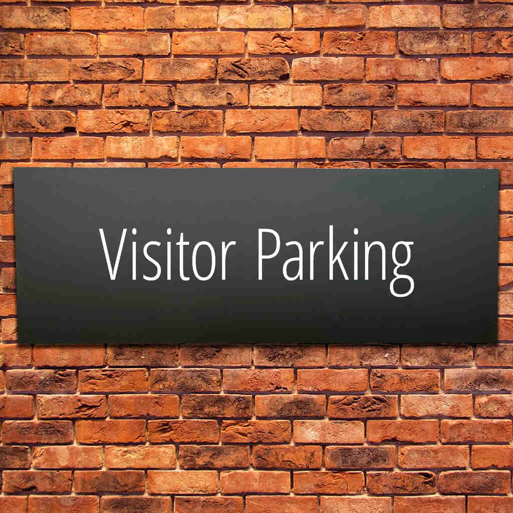 Visitor Parking Sign Midnight Black Landscape - The Sign Shed