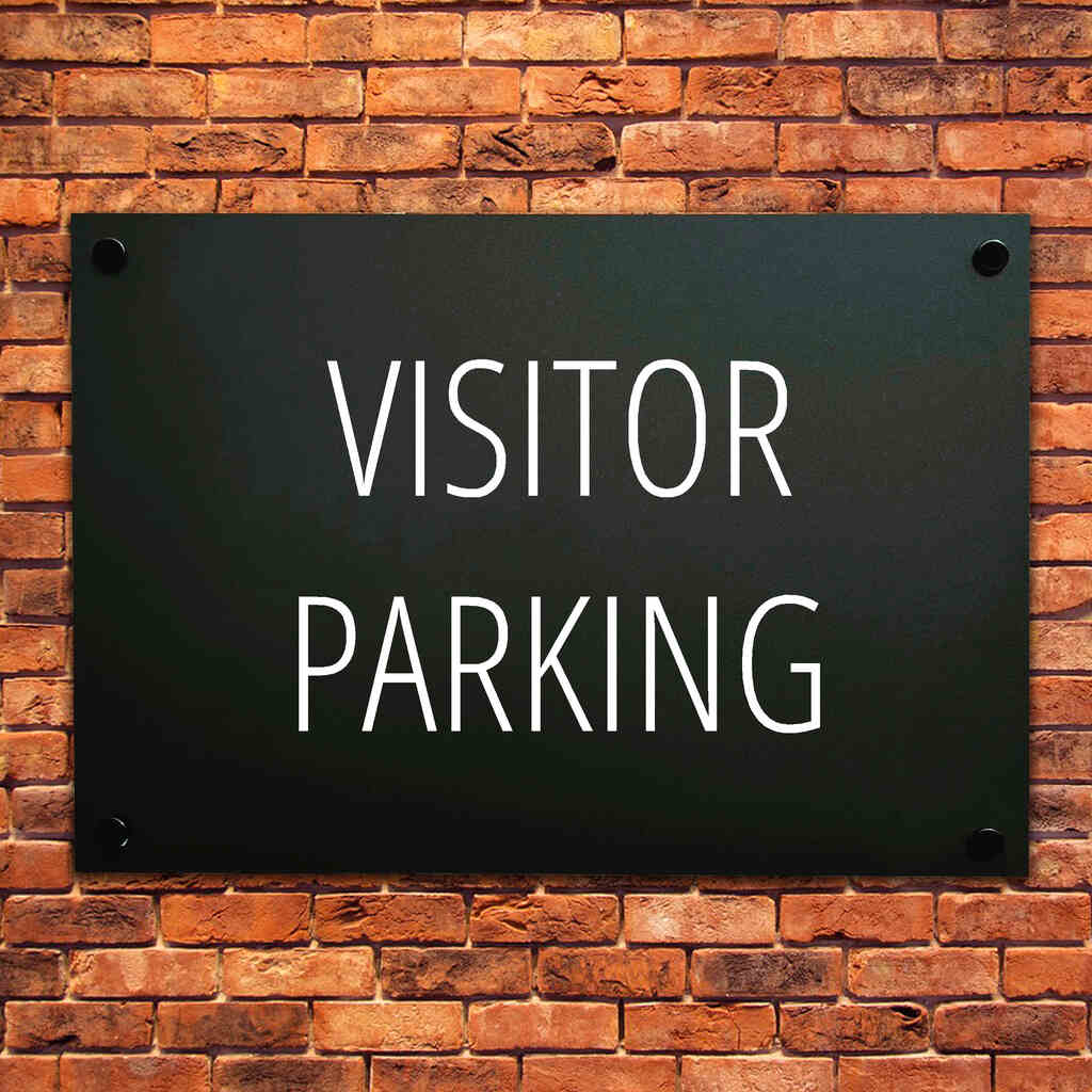 Visitor Parking Sign Midnight Black Landscape - The Sign Shed